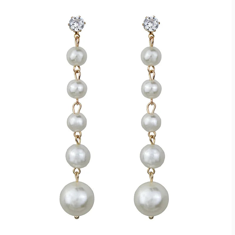 Trendy Elegant Big Simulated Pearl Earrings