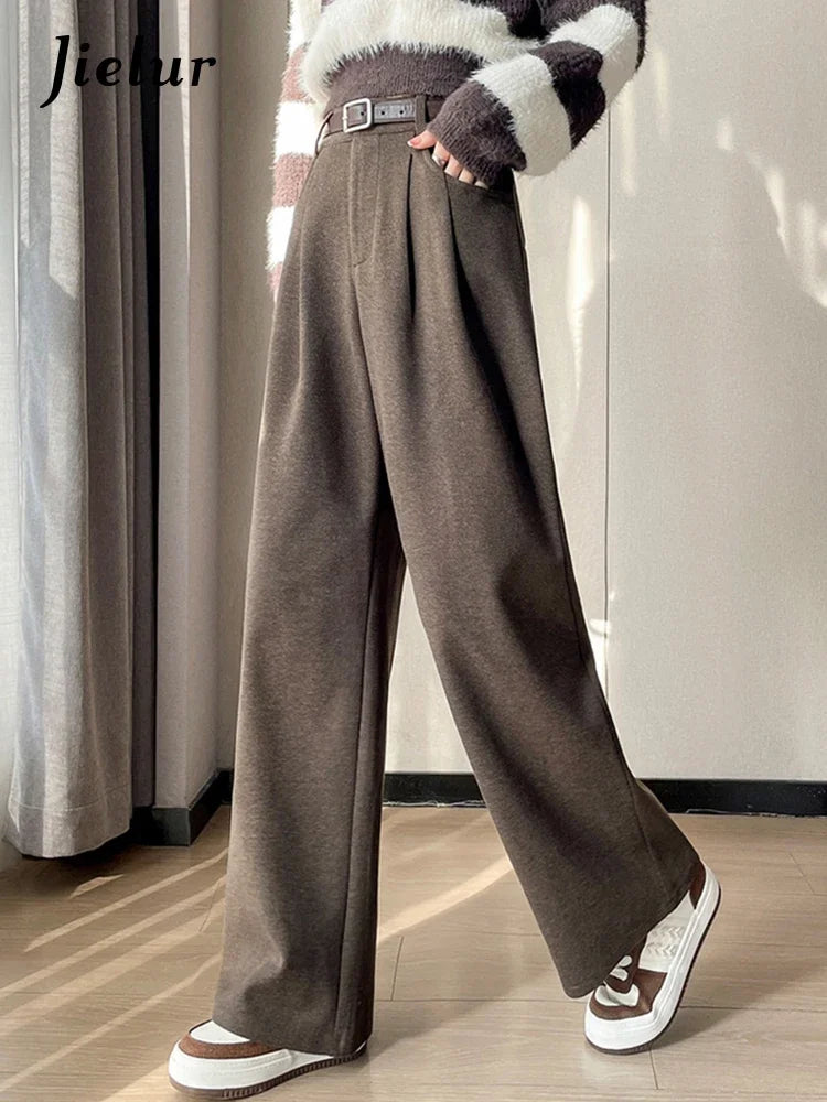 High Waist Straight Trousers