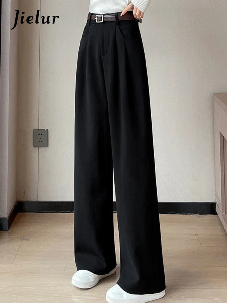 High Waist Straight Trousers