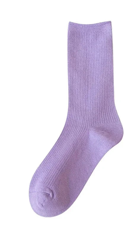 Women Socks Fashion Solid Color