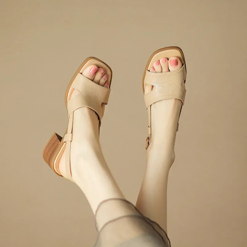 PU Leather Open Toe Sandals